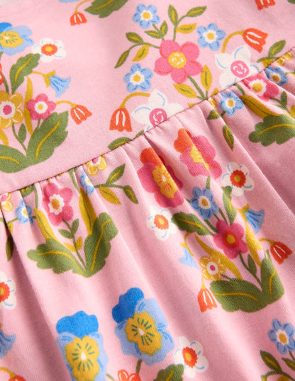 Ariel Long Sleeve Twirly Dress-Vintage Pink Pansy