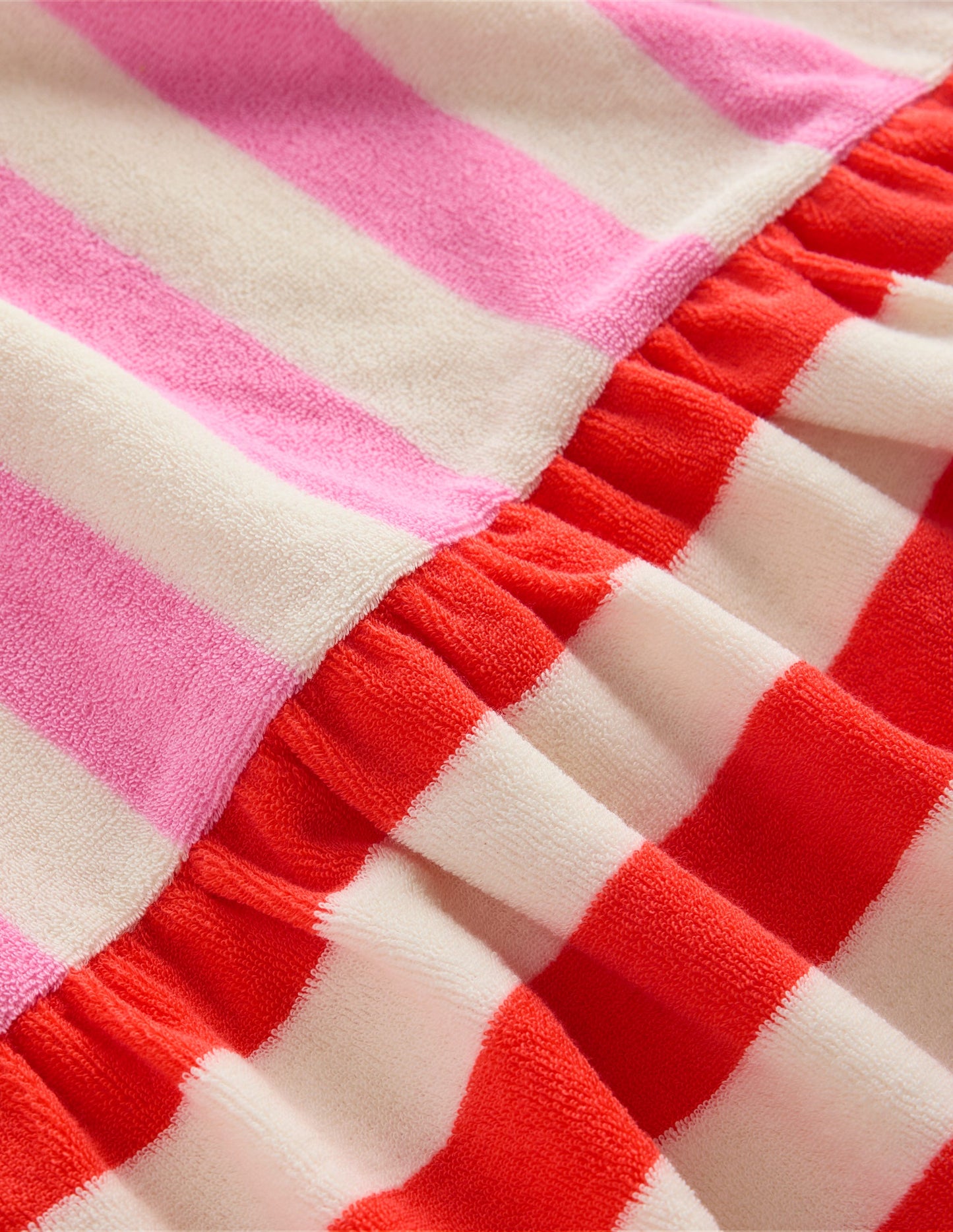 Ariel Twirly Towelling Dress-Hotchpotch Multi Stripe