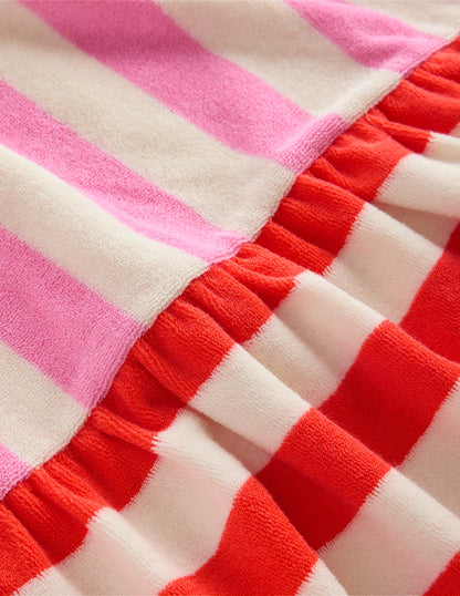 Ariel Twirly Towelling Dress-Hotchpotch Multi Stripe
