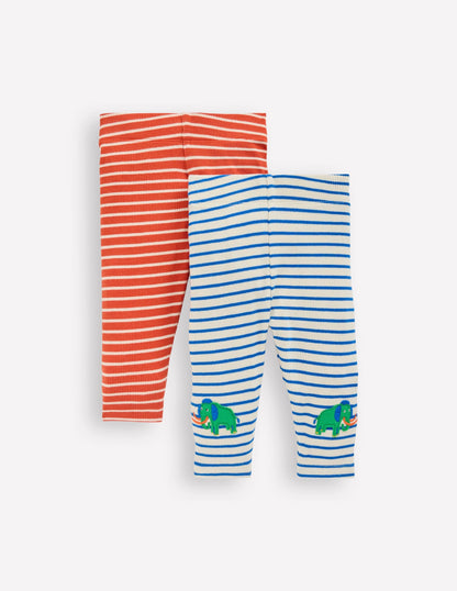 2-pack Ribbed Leggings-Prehistoric Multi