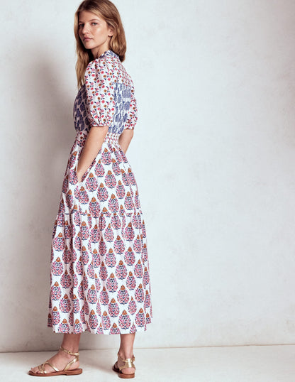 Beatrice Cotton Maxi Dress-Multi, Wildflower Bouquet