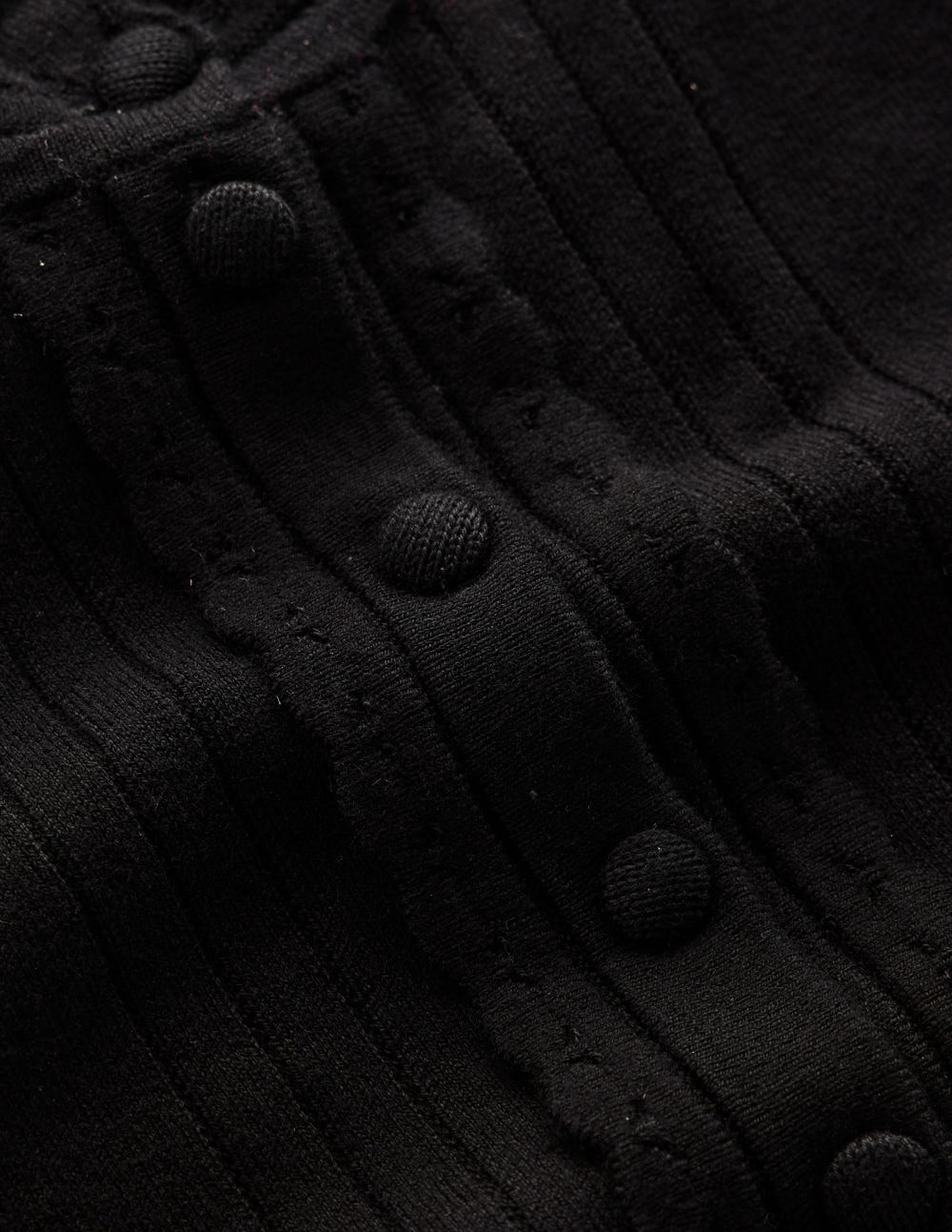 Angela Cotton Scallop Sweater-Black