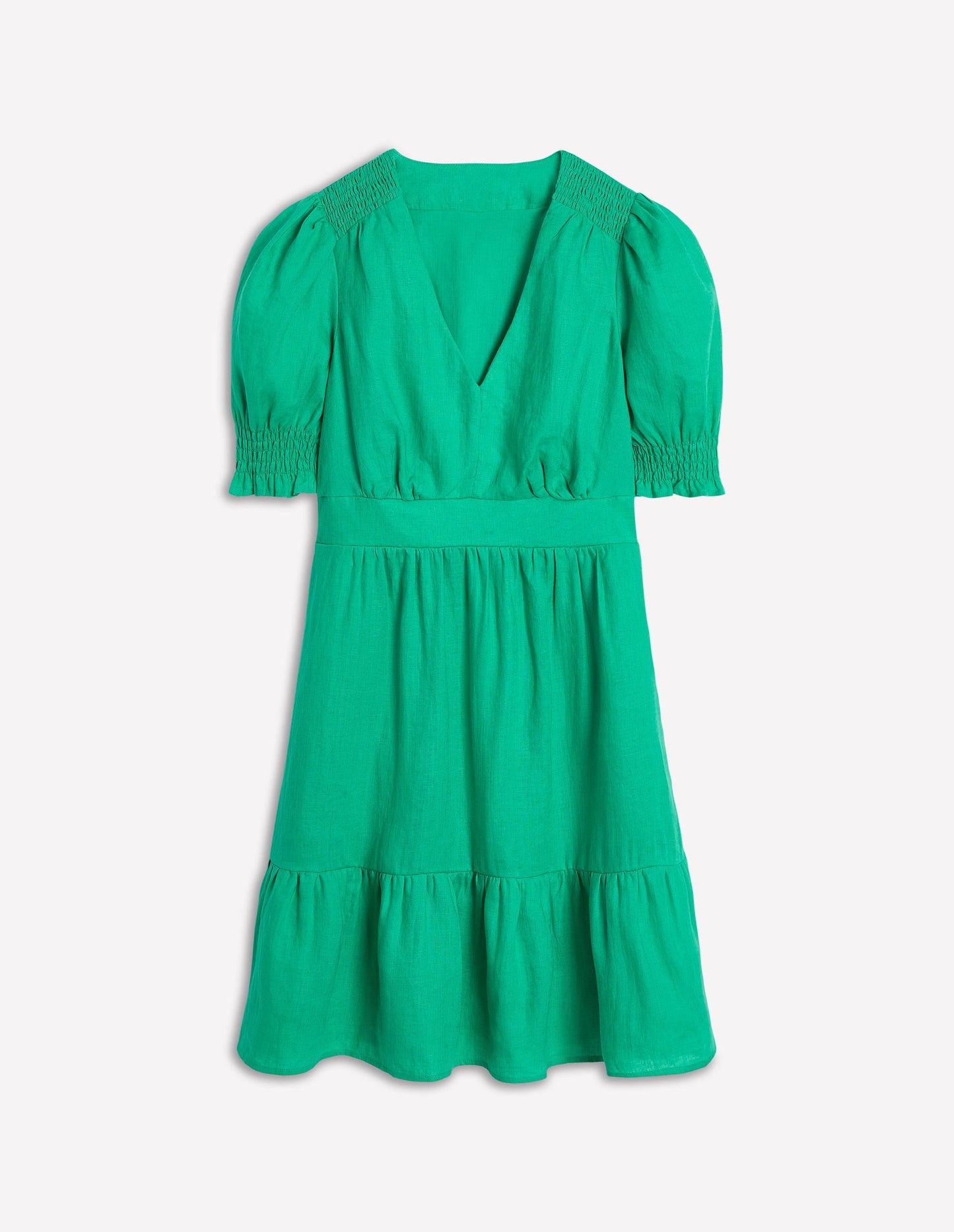 Anna Linen Short Dress-Aquamarine Blue