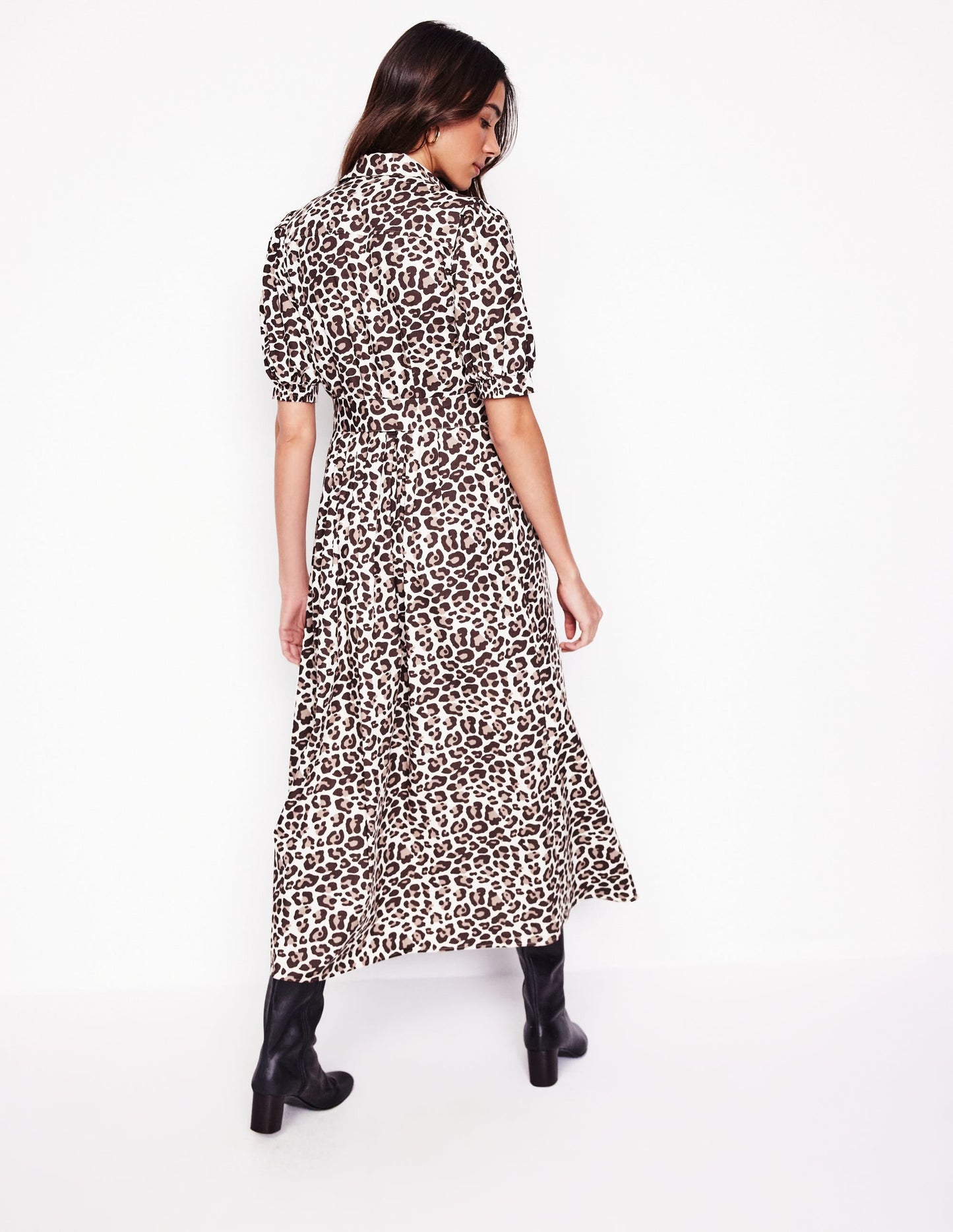 Alexa Maxi Shirt Dress-Sandpiper Beige, Cheetah Pop