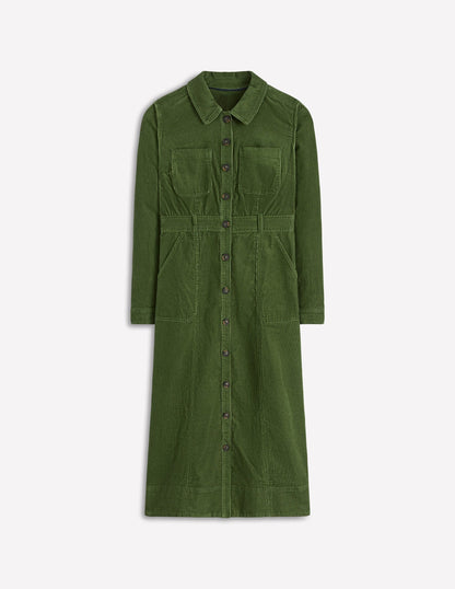 Amanda Cord Midi Dress-Fern