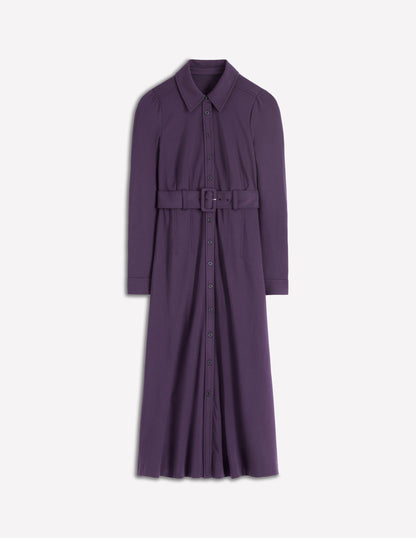 Anita Long Sleeve Shirt Dress-Blackberry