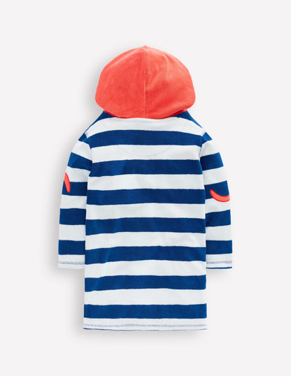 Appliqué Towelling Throw-on-Stripe Octopus
