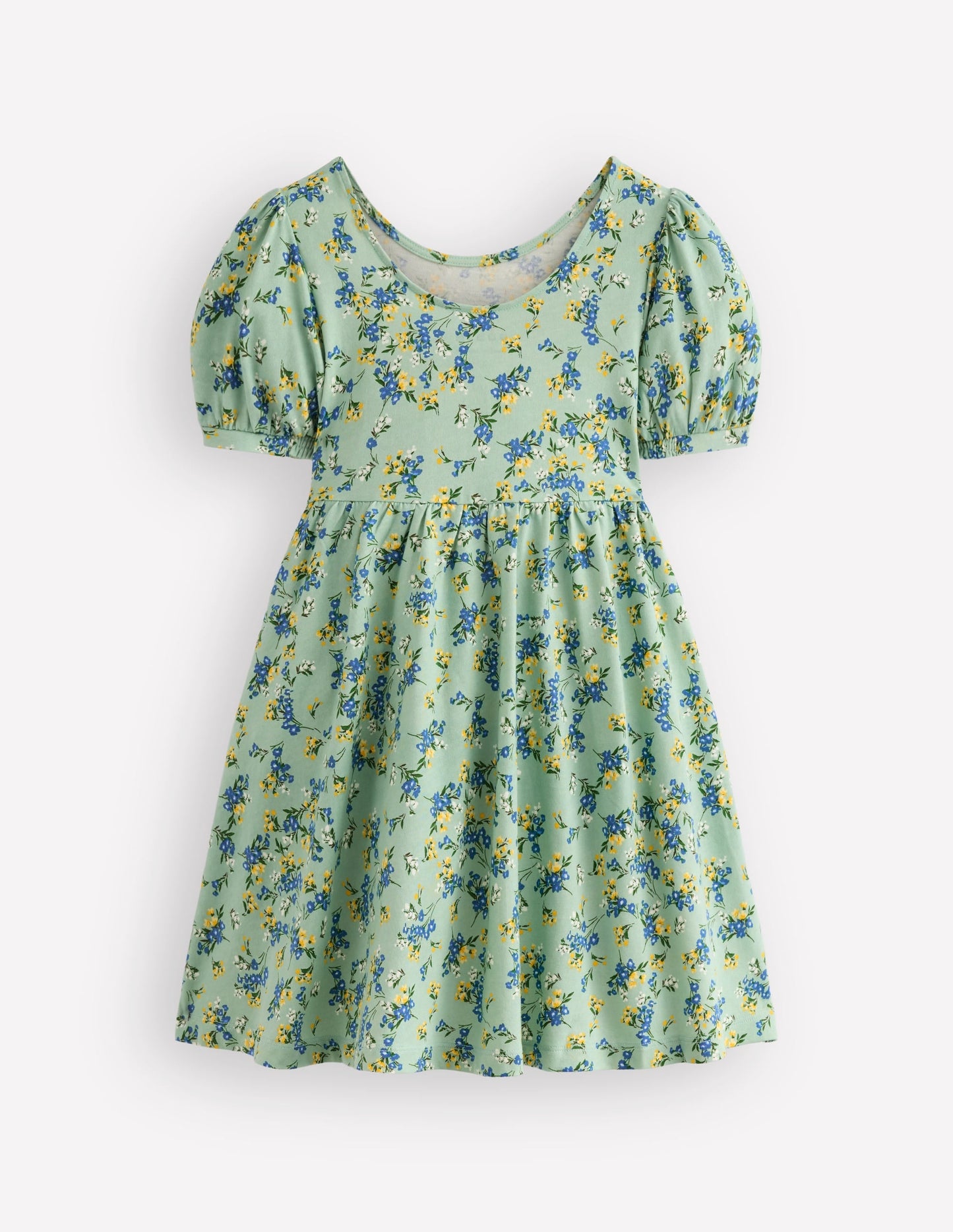 Ballerina Jersey Dress-Green Floral