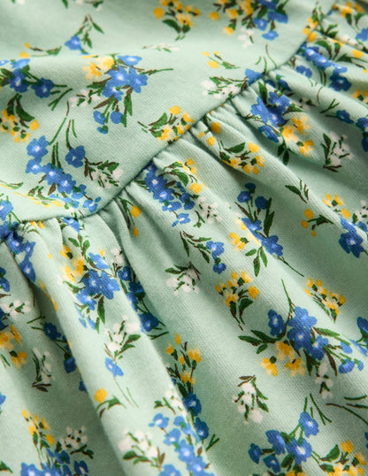 Ballerina Jersey Dress-Green Floral
