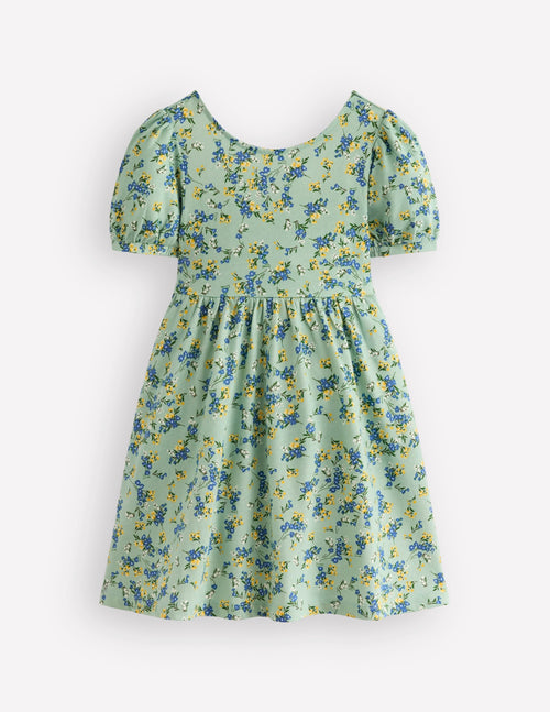 Ballerina Jersey Dress-Green Floral