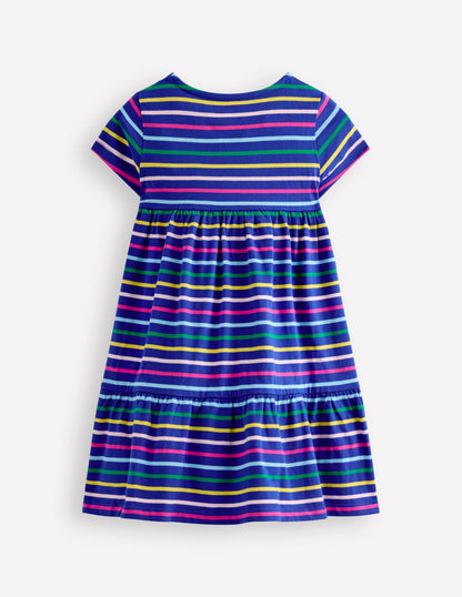 Ariel Twirly Jersey Dress-Multi Stripe