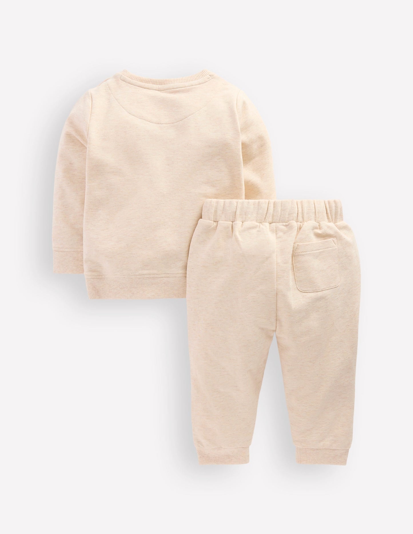 Appliqué Sweatshirt Set-Oatmeal Hearts & Star Applique