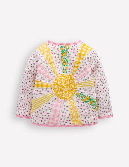 Appliqué Quilted Jacket-Patchwork Ditsy Sun