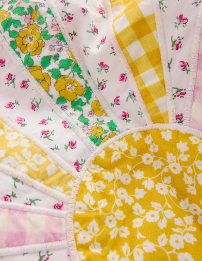 Appliqué Quilted Jacket-Patchwork Ditsy Sun