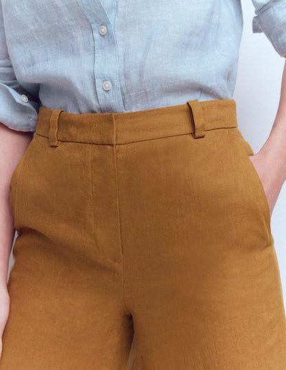 Belgravia Linen Pants-Gingerbread