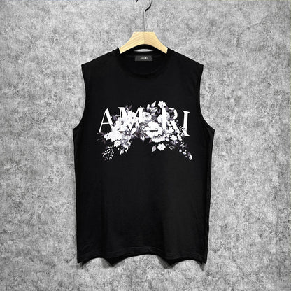 Amiri tank top colorless floral print
