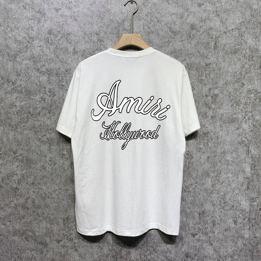 Amiri t shirts letter padded printing short sleeves