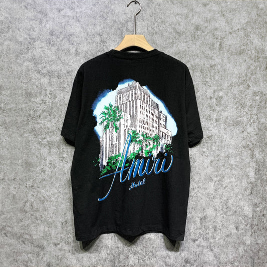 Amiri t shirts city forest printing short sleeve