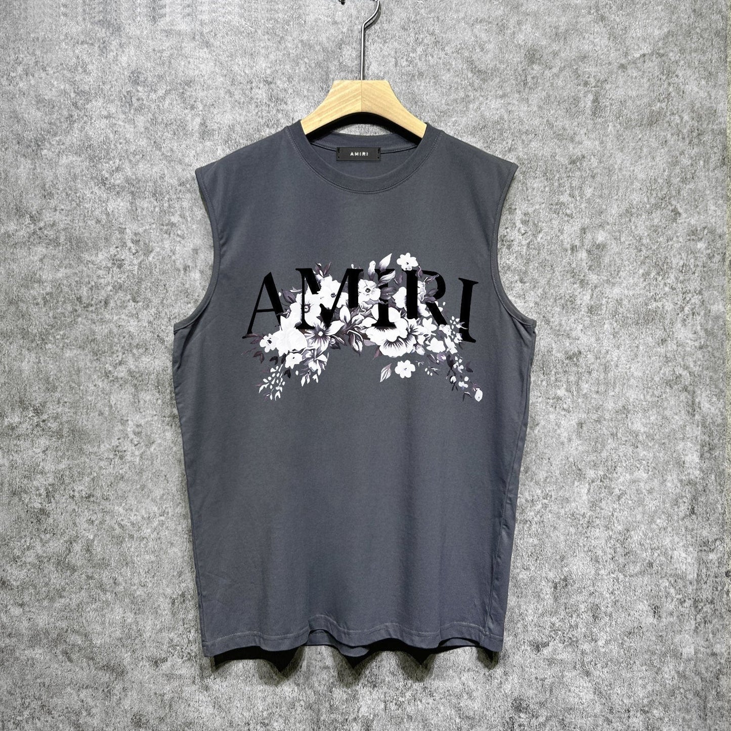 Amiri tank top colorless floral print
