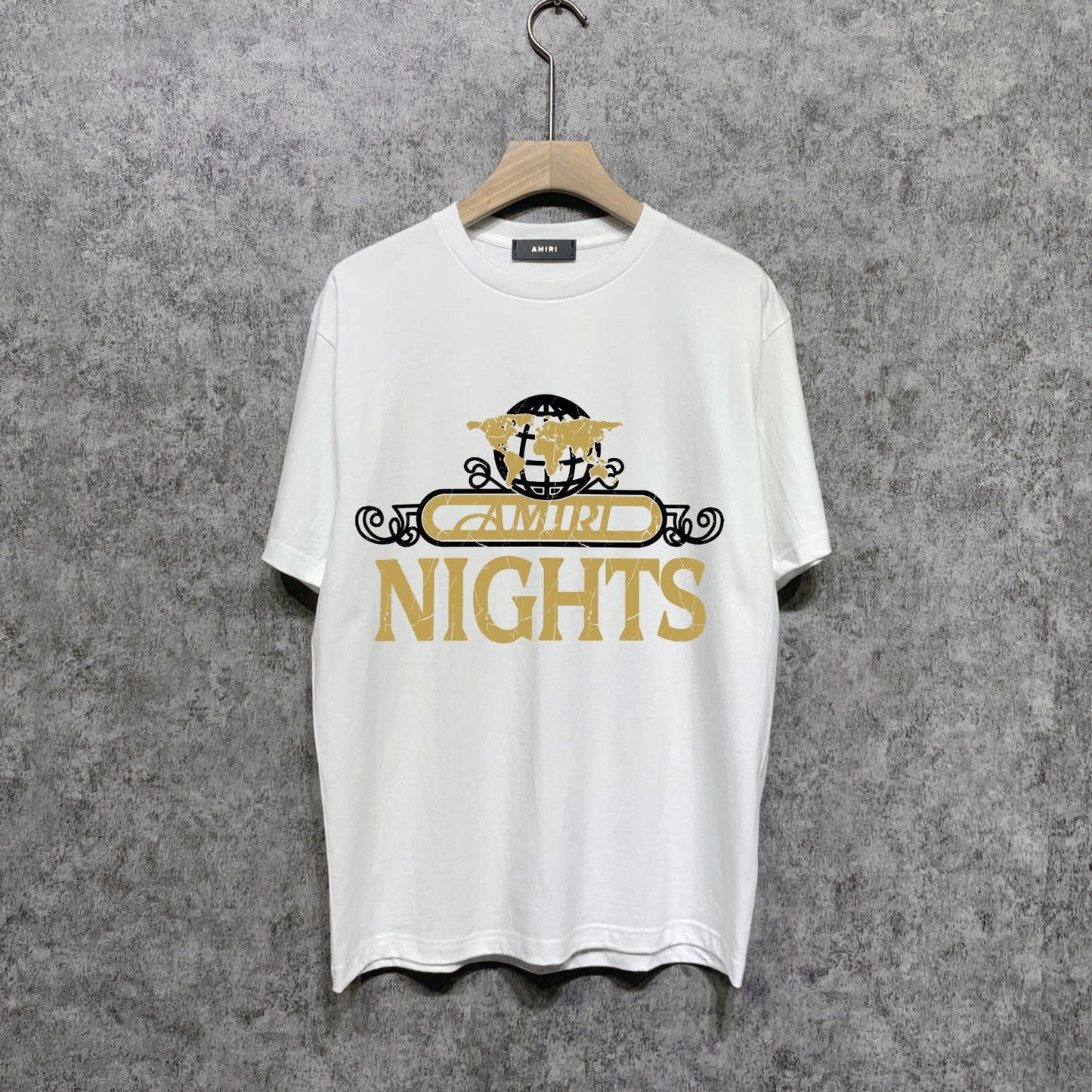 Amiri t shirts earth letter printing short sleeve
