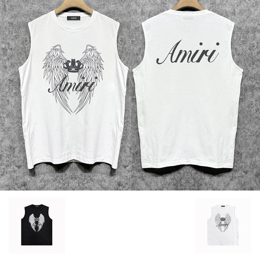 Amiri tank top wing crown printing