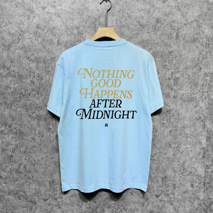 Amiri t shirts earth letter printing short sleeve