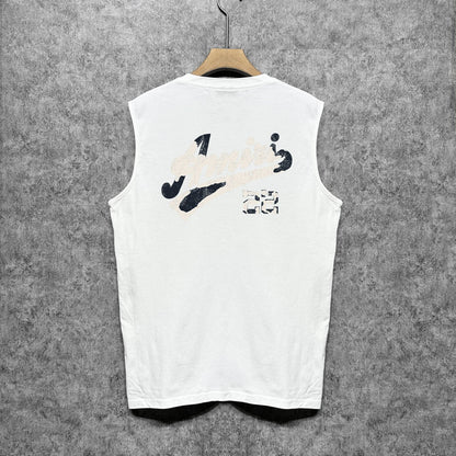 Amiri tank top with cracked letter and number print