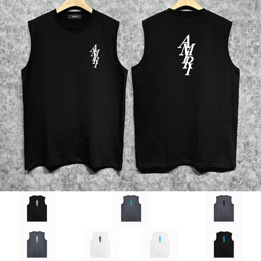 Amiri tank top with vertical overlapping letterprinting