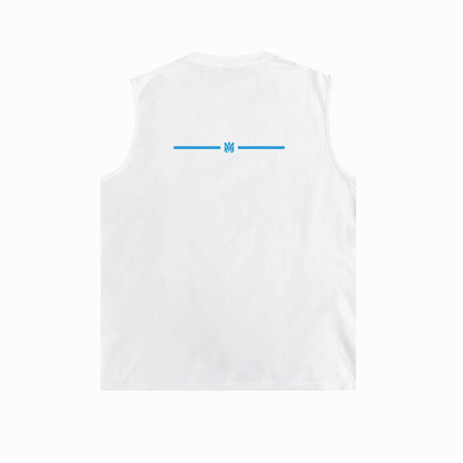 Amiri tank top small spider letter horizontal stripprinting