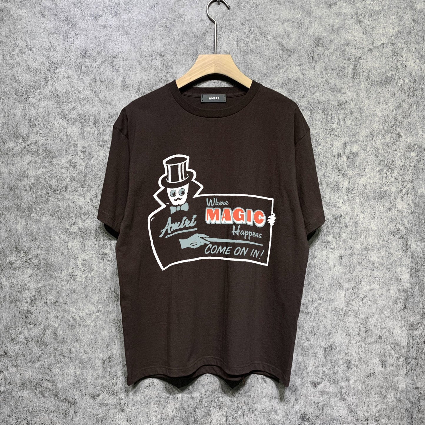 Amiri t shirts top hat magician printing short sleeve