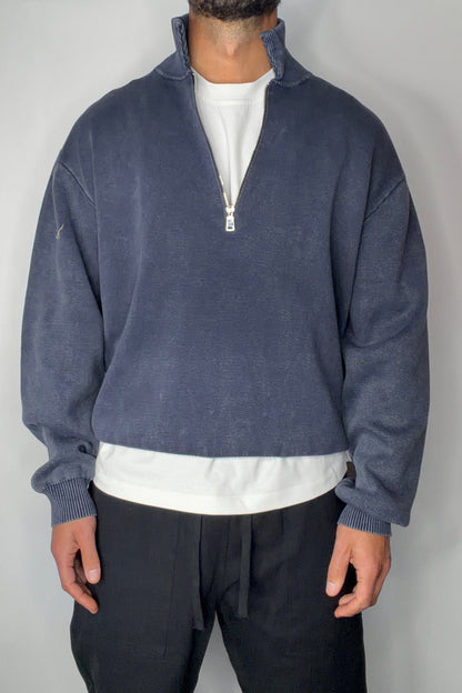 Calin Zip Up Knit Navy