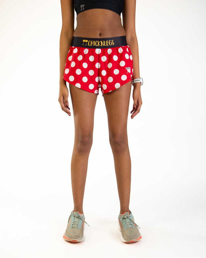 Women's Red Polka Dot 1.5" Split Shorts