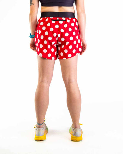 Women's Red Polka Dot 4" Split Shorts