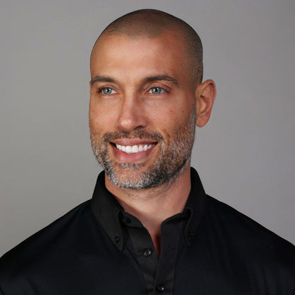 Nightfall Oxford Button Down Collar Polo Black with Dark Charcoal Accent