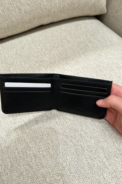 Leather Wallet Slit Black - FINAL SALE