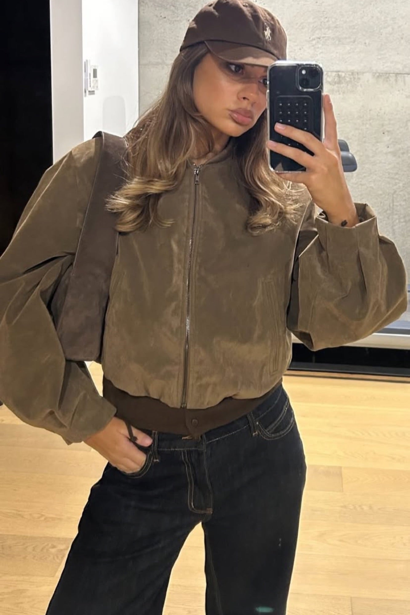 Clara Bomber Brown