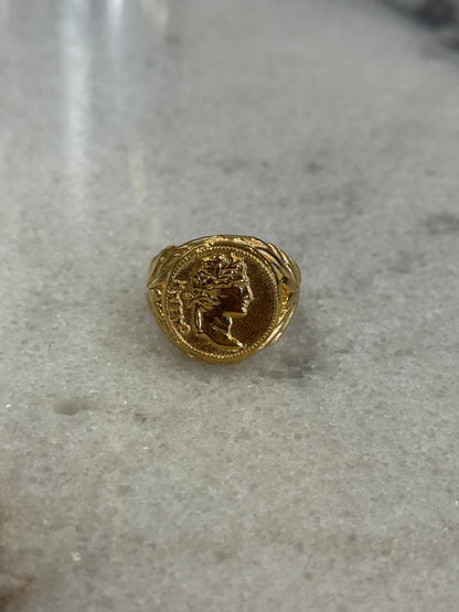Coin Signet Ring Gold
