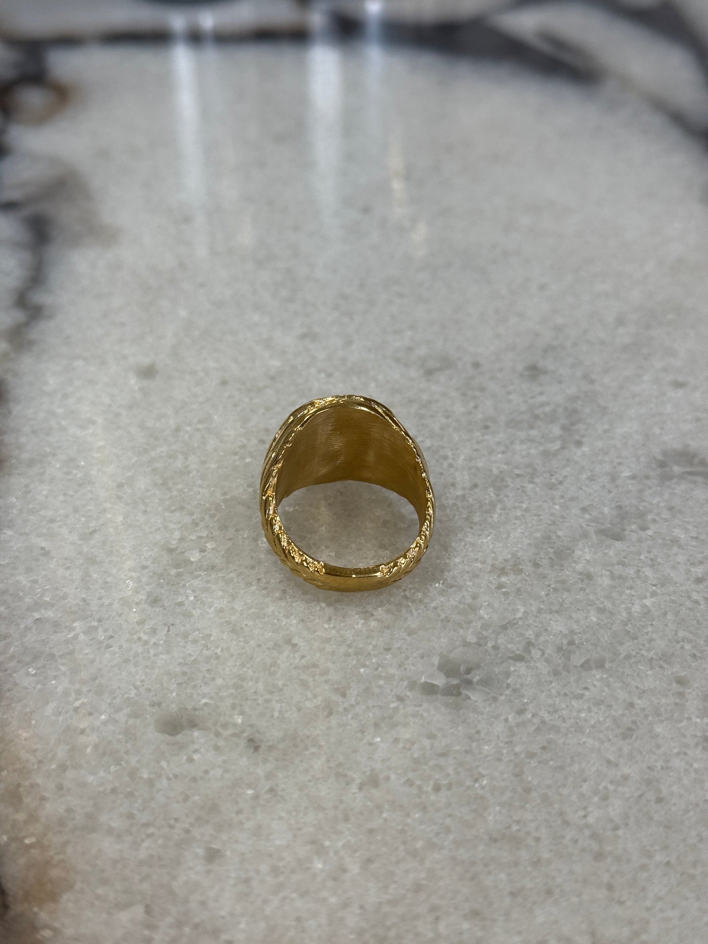 Coin Signet Ring Gold