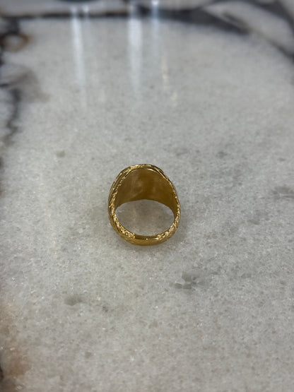 Coin Signet Ring Gold