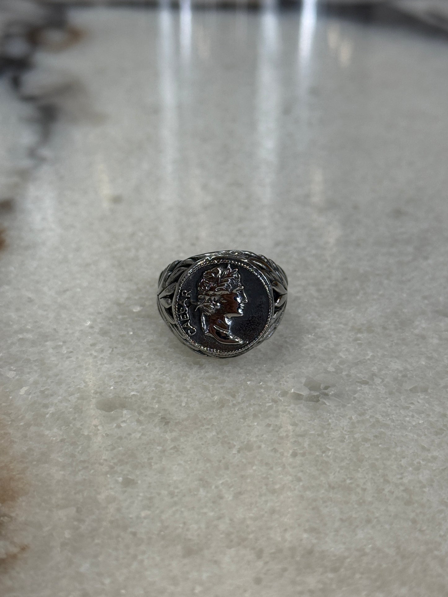 Coin Signet Ring Silver