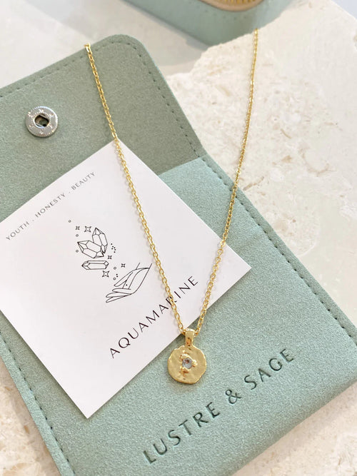 Birthstone 18k Gold Plated Necklace - March