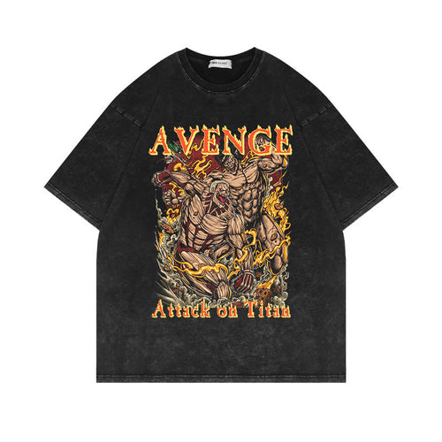 Attack Giant Washed Old Short Sleeve T-Shirt