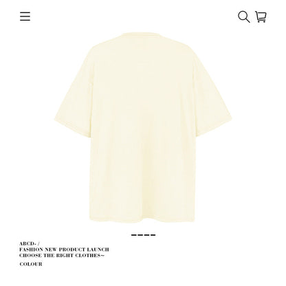 American vintage street T-shirt pure cotton men's and women's summer loose