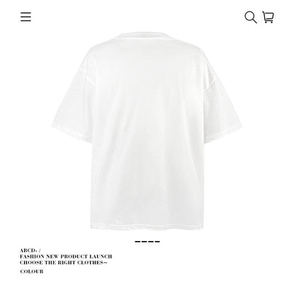 American vintage street T-shirt cotton vintage men and women loose summer