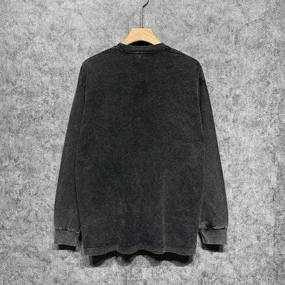Amiri Long-Sleeve Shirt Creative Poker Pattern Vintage Long Sleeve T-shirt