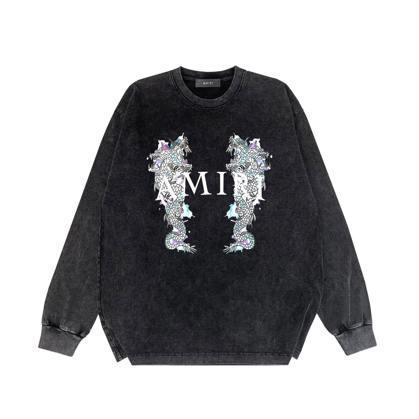 Amiri Long Sleeve Shirt Vintage T Shirt Washed and Worn Vintage Long Sleeve T-shirt