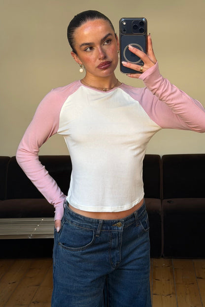 Aluna Long Sleeve Candy/Beige
