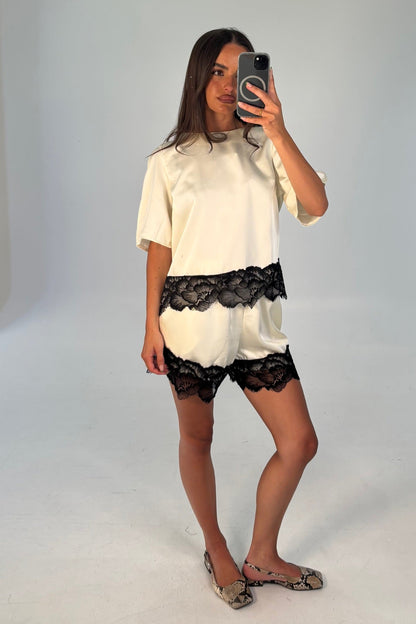 Alias Lace Trim Top White - FINAL SALE