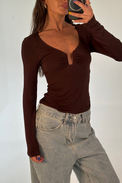Ida Long Sleeve Chocolate - FINAL SALE