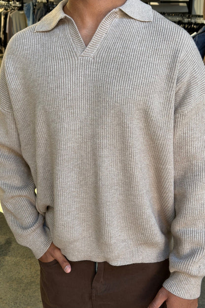 Jay Knitted Polo Oat